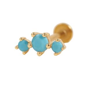Cor Bloom Curved Triple Turquoise
Flat Back Piercing Earring